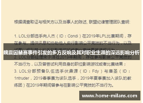 魏震因禁赛事件引发的多方反响及其对职业生涯的深远影响分析