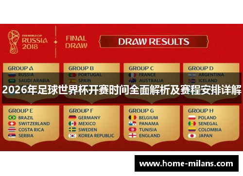 2026年足球世界杯开赛时间全面解析及赛程安排详解